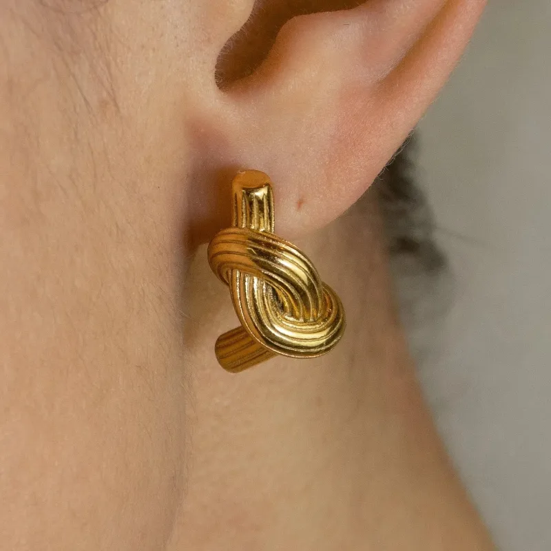 18K Gold-Plated Twisted Knot Stud Earrings sold by Charming Charlie