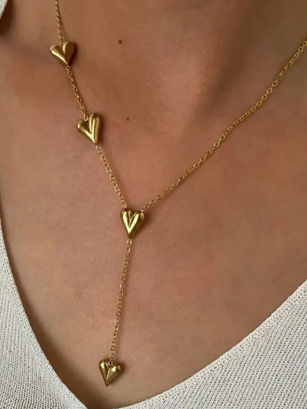 18K Gold-Plated Heart Drop Y-Necklace sold by Charming Charlie