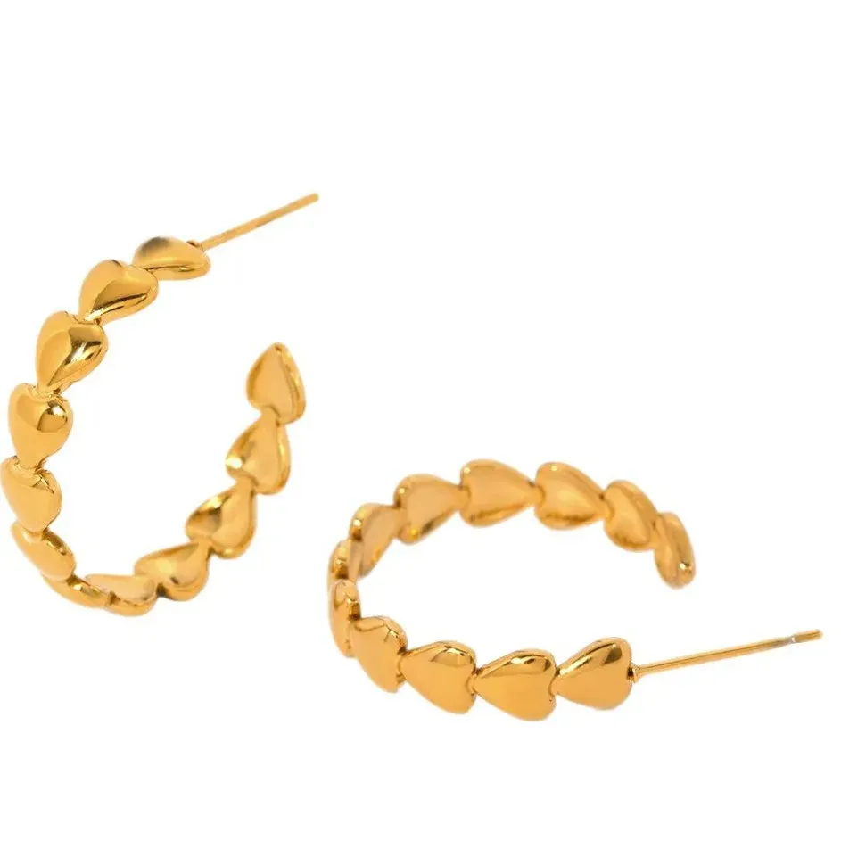 18K Gold-Plated Heart Hoop Earrings sold by Charming Charlie product image thumbnail 2