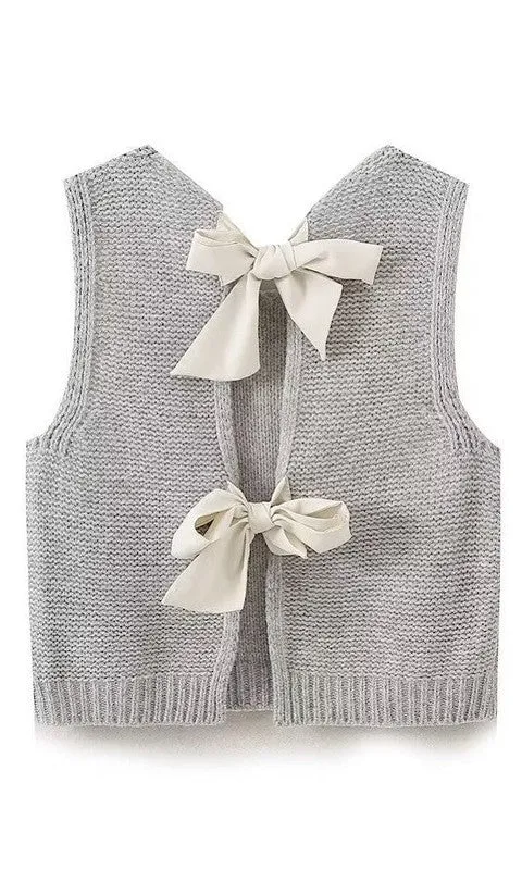 Open back bow sweater sold by Charming Charlie product image thumbnail 2