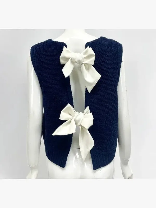 Open back bow sweater sold by Charming Charlie product image thumbnail 4
