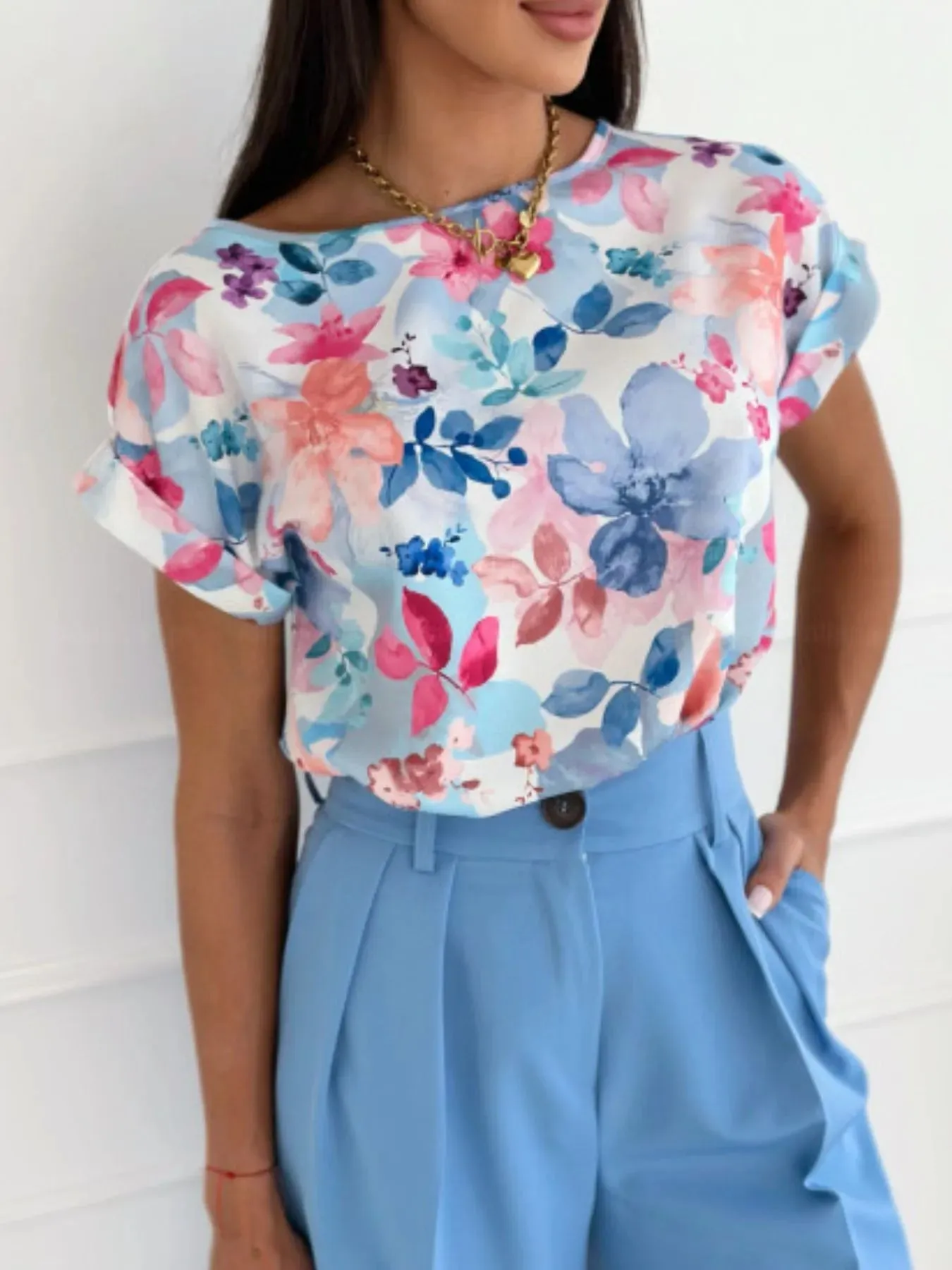 Classic Rolled Sleeve T-Shirt sold by Charming Charlie product image thumbnail 4