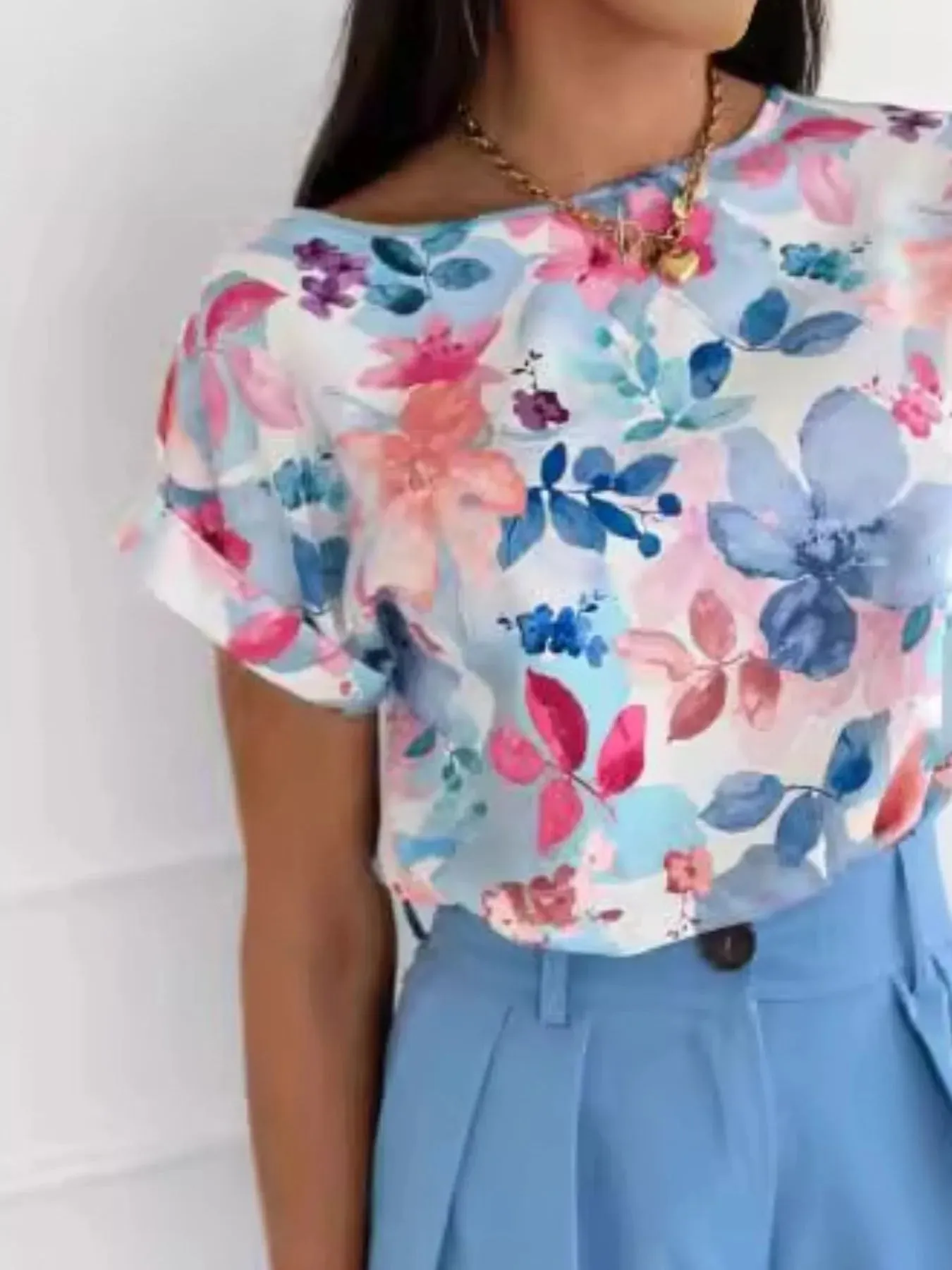 Classic Rolled Sleeve T-Shirt sold by Charming Charlie product image thumbnail 5