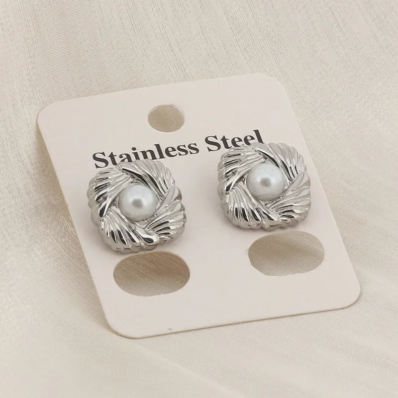 Stainless Steel Geometric Stud Earrings sold by Charming Charlie product image thumbnail 4