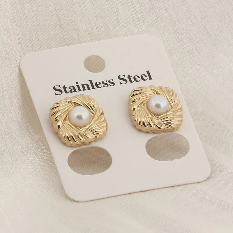 Stainless Steel Geometric Stud Earrings sold by Charming Charlie product image thumbnail 2