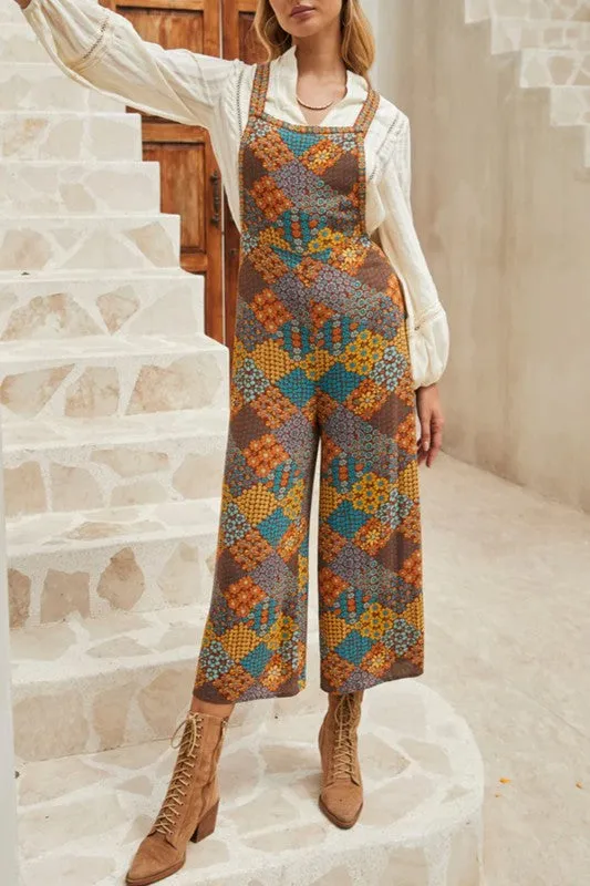 Floral Print Crossed Straps Ankle-length Jumpsuit sold by Charming Charlie