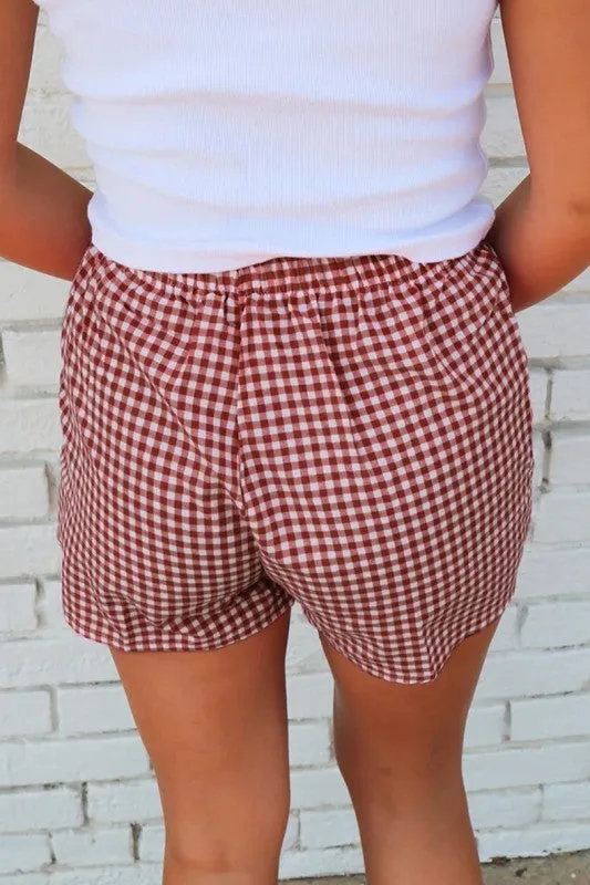 Plaid Gingham Printed High Waist Shorts sold by Charming Charlie product image thumbnail 3