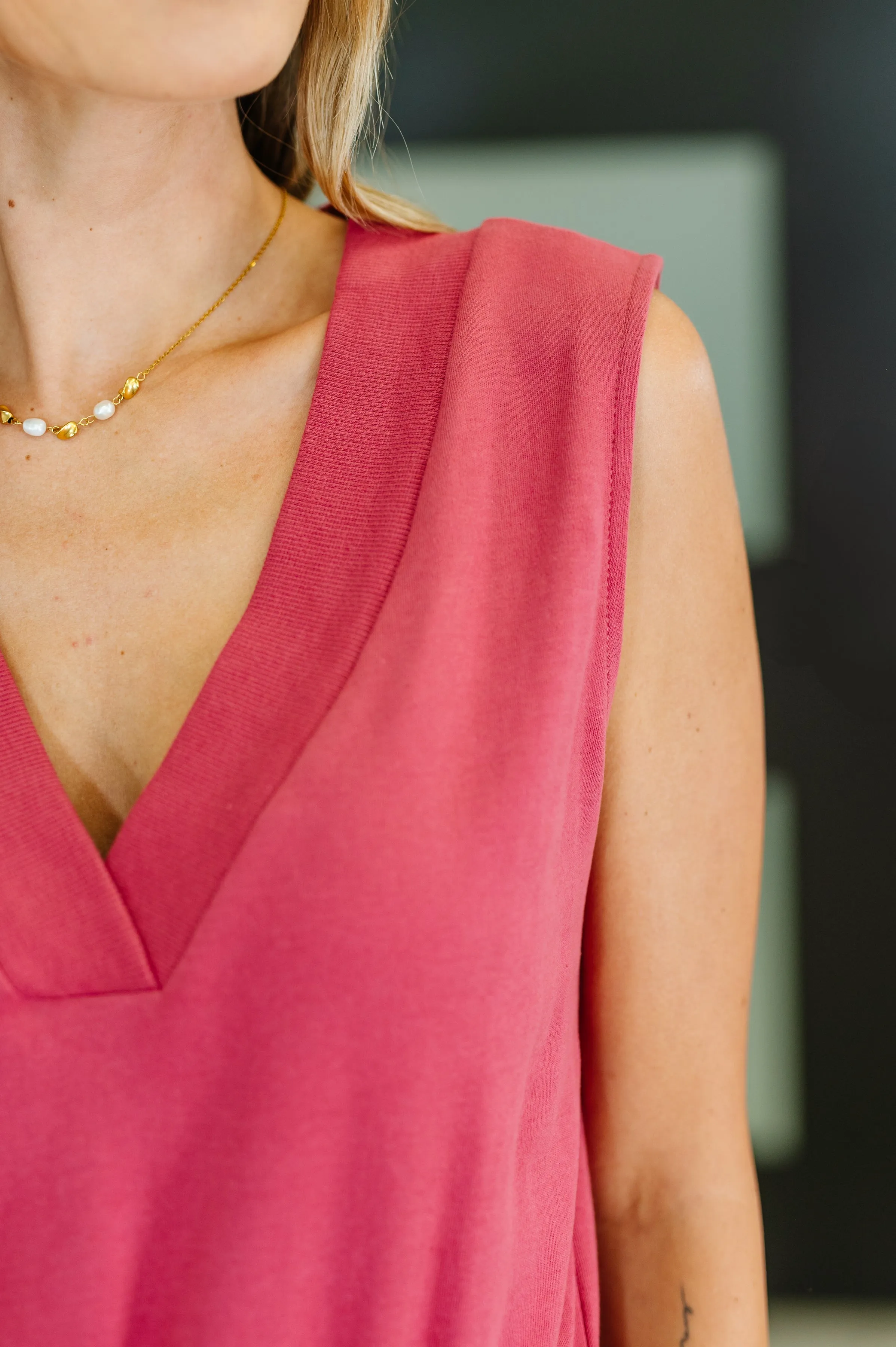 Sleeveless V-Neck Romper in Rose sold by Charming Charlie product image thumbnail 2