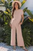 Knit Short Sleeve T Shirt Wide Leg Pants Set sold by Charming Charlie