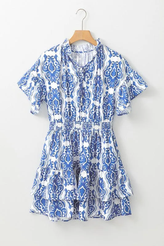 Vintage Floral Print Wide Ruffled Sleeve Dress sold by Charming Charlie product image thumbnail 5