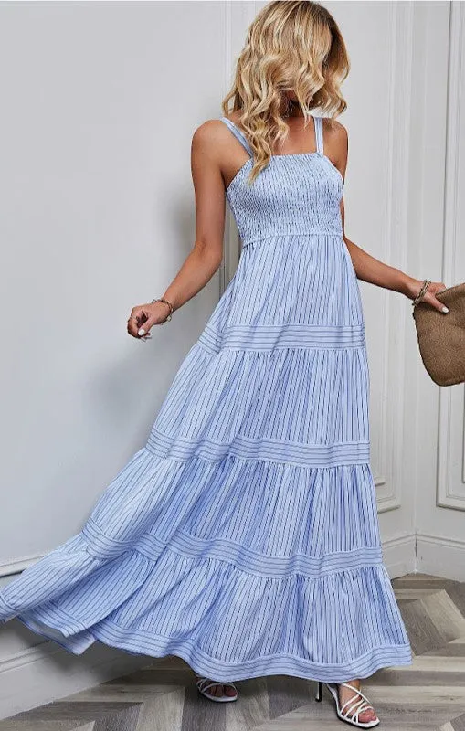 Smocked Tiered Maxi Dress sold by Charming Charlie