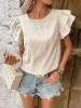 Striped ruffle sleeve blouse sold by Charming Charlie