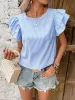 Striped ruffle sleeve blouse sold by Charming Charlie