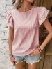 Striped ruffle sleeve blouse sold by Charming Charlie