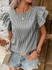 Striped ruffle sleeve blouse sold by Charming Charlie