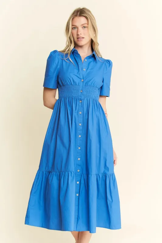 Jade By Jane Short Sleeve Button Down Midi Dress sold by Charming Charlie