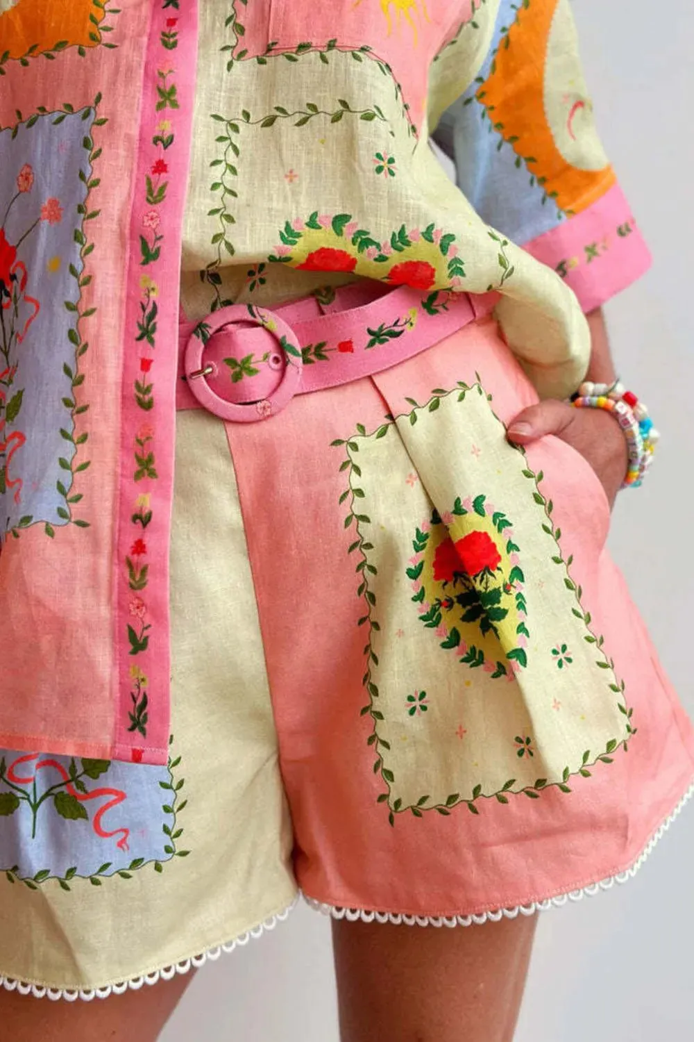 Printed Short Sleeve Shirt and Shorts Set sold by Charming Charlie product image thumbnail 4