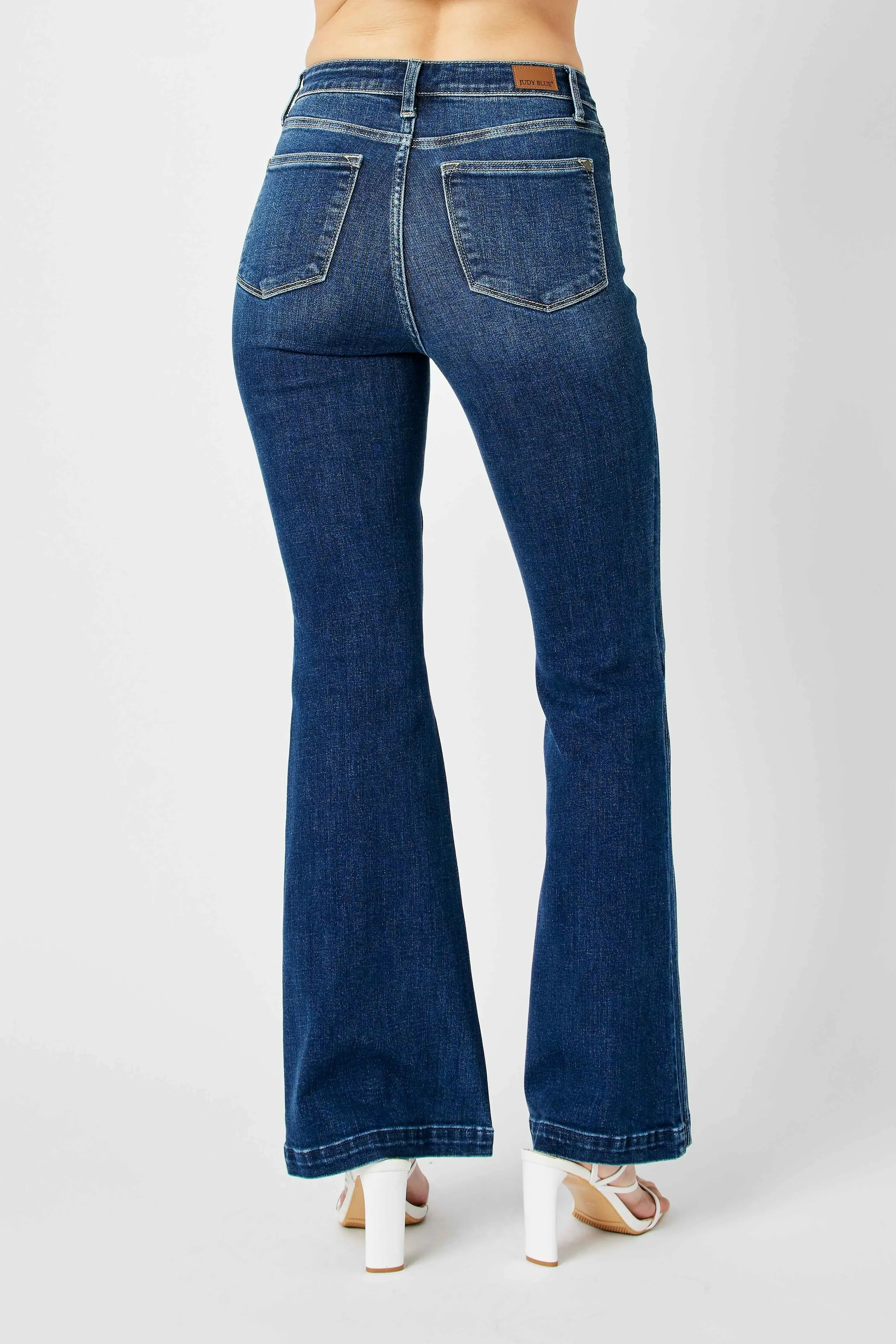 Judy Blue Full Size Hw Angled Side Seam Detail Flare Jeans Plus Size sold by Charming Charlie product image thumbnail 5