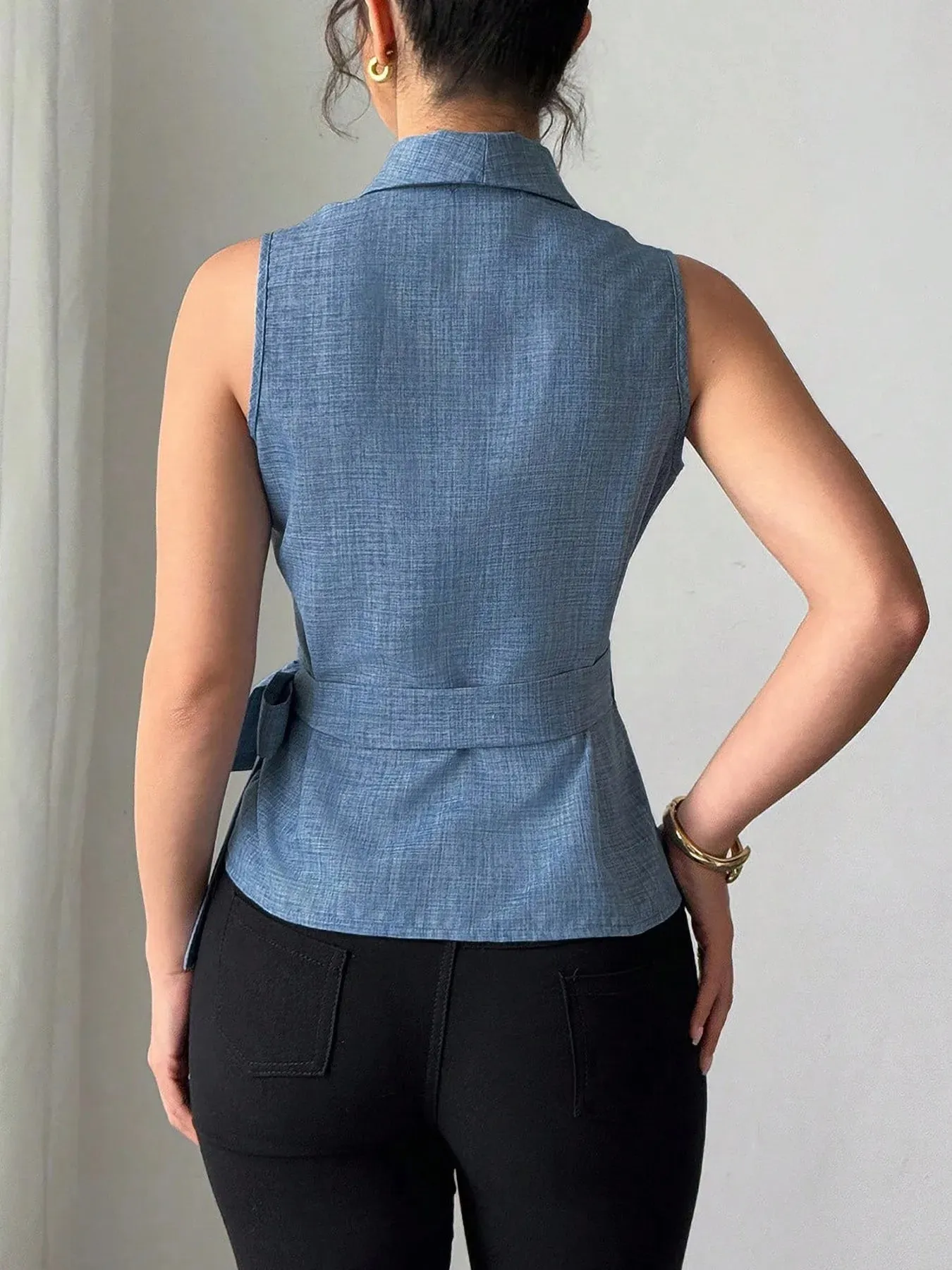 Sleeveless Tied Surplice Top sold by Charming Charlie product image thumbnail 2