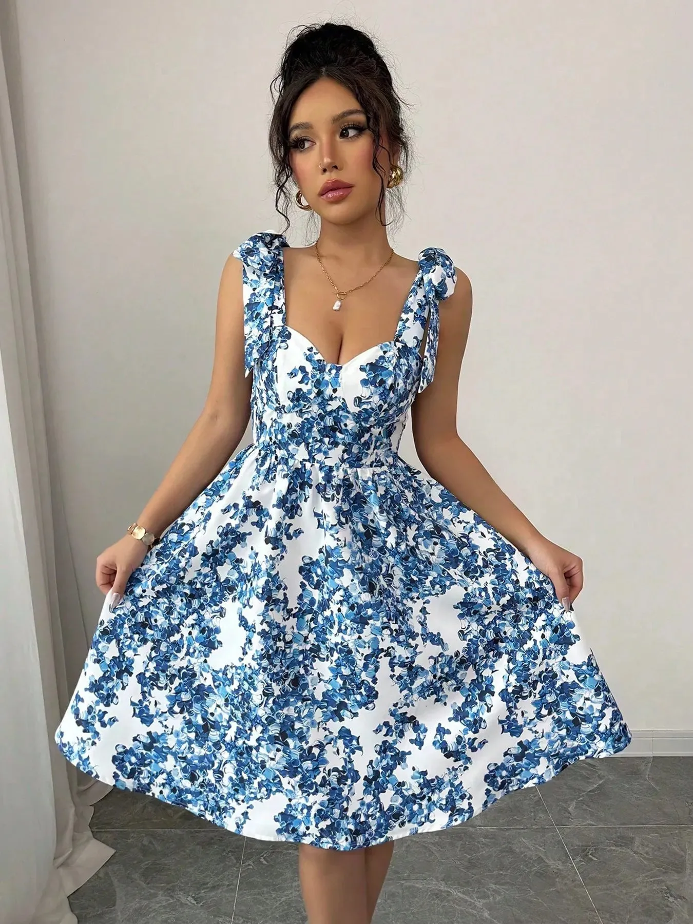 Printed Sweetheart Neck Cami Dress sold by Charming Charlie
