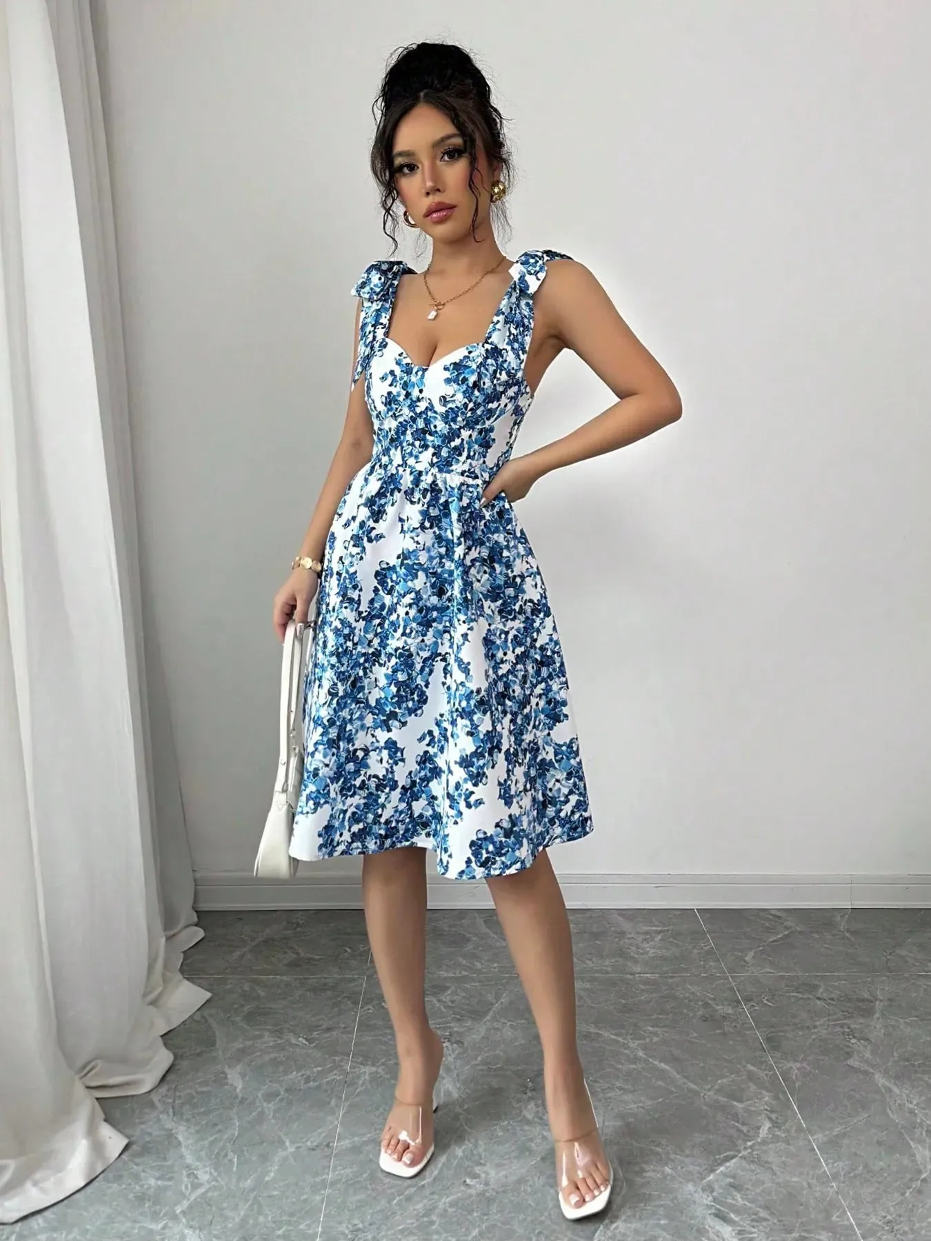 Printed Sweetheart Neck Cami Dress sold by Charming Charlie product image thumbnail 3