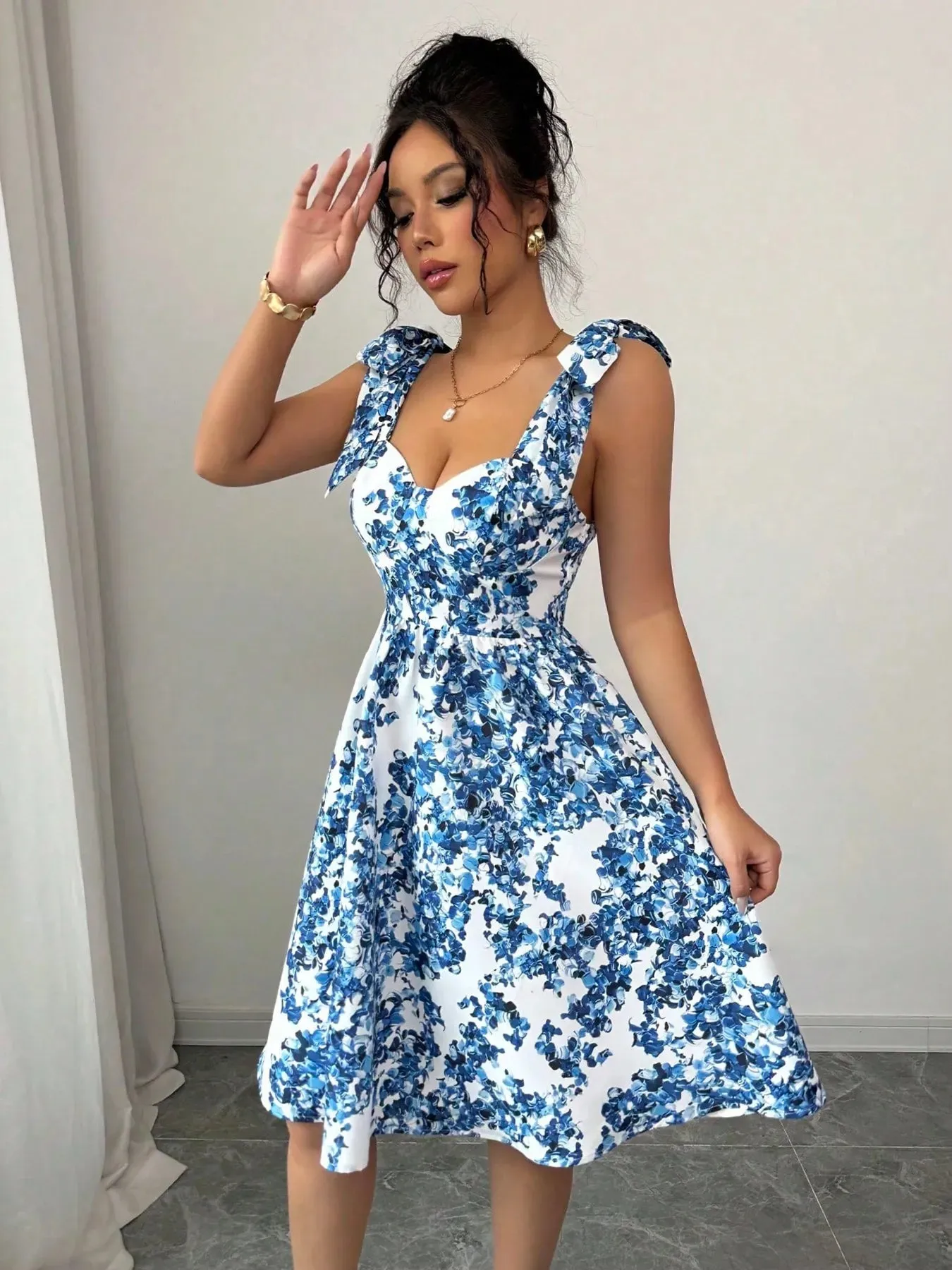 Printed Sweetheart Neck Cami Dress sold by Charming Charlie product image thumbnail 4