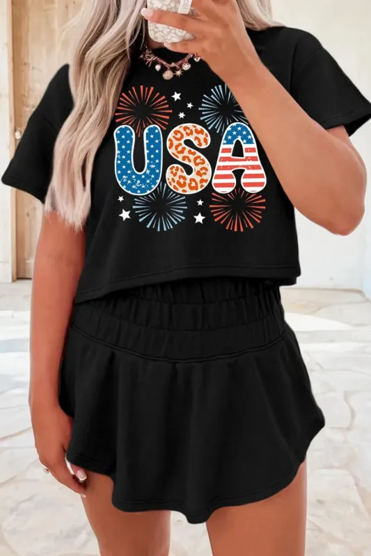 USA Graphic T-Shirt and Shorts Set sold by Charming Charlie