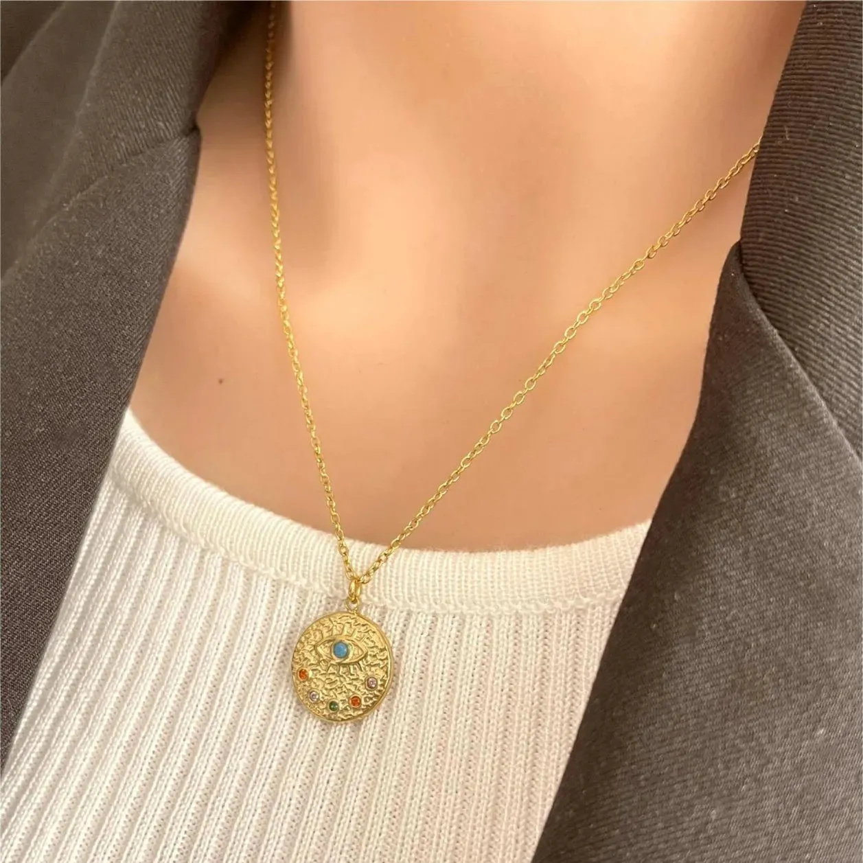 18K Gold-Plated Coin Pendant Necklace sold by Charming Charlie product image thumbnail 2