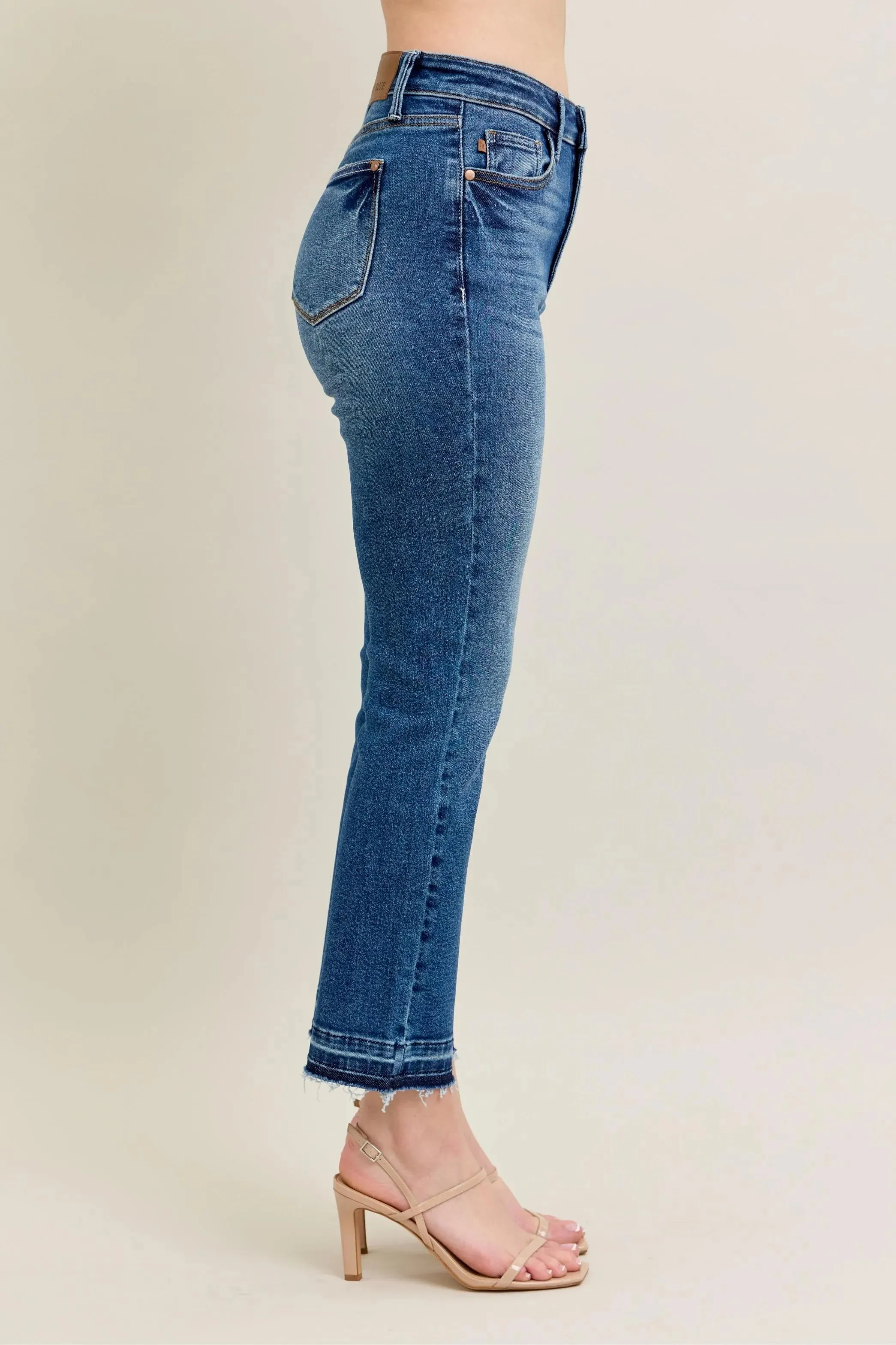Judy Blue Full Size Hw Vintage Wash Release Hem Kick Flare Jeans Plus Size sold by Charming Charlie product image thumbnail 3