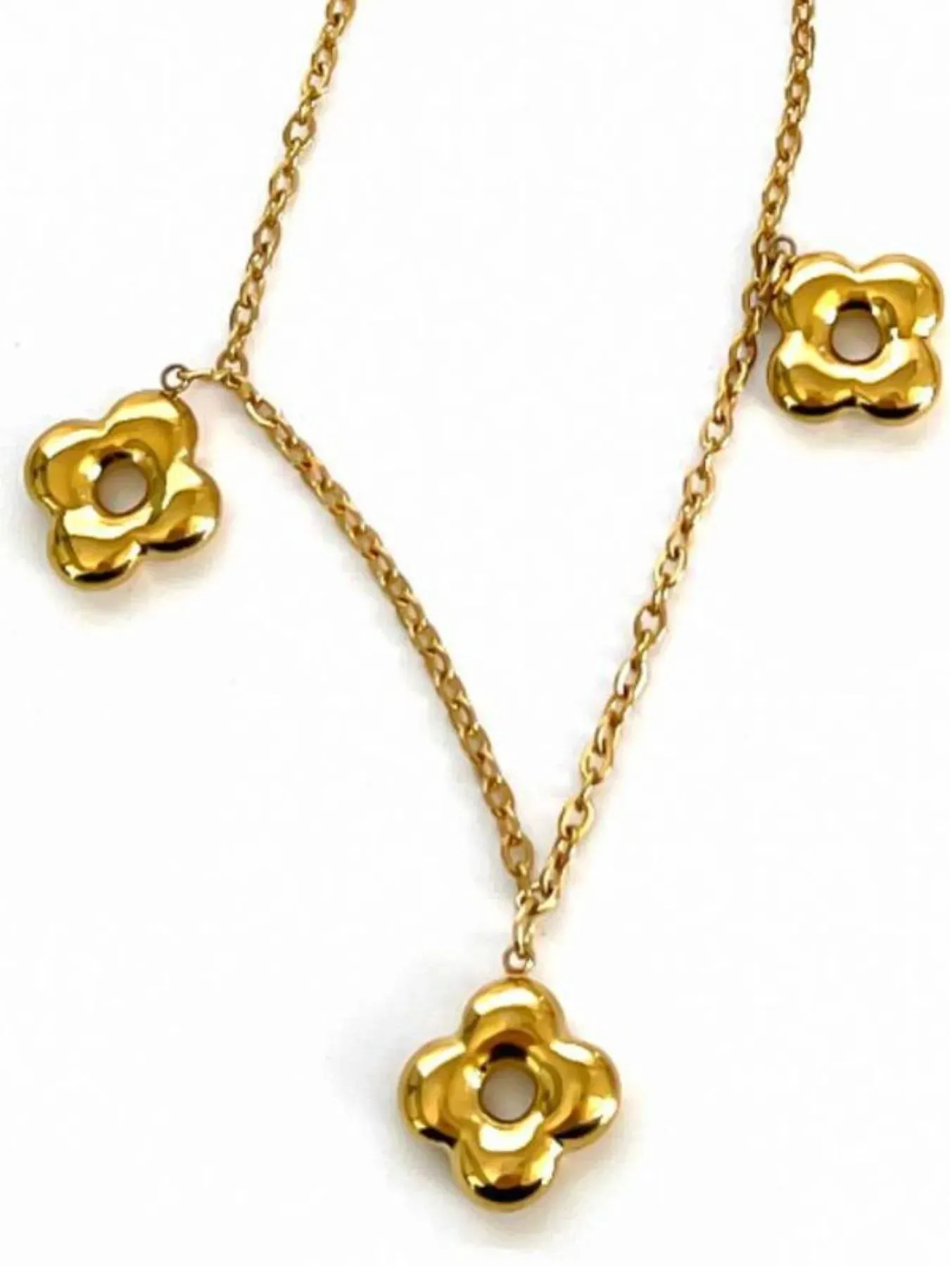 18K Gold-Plated Stainless Steel Flower Necklace sold by Charming Charlie product image thumbnail 2