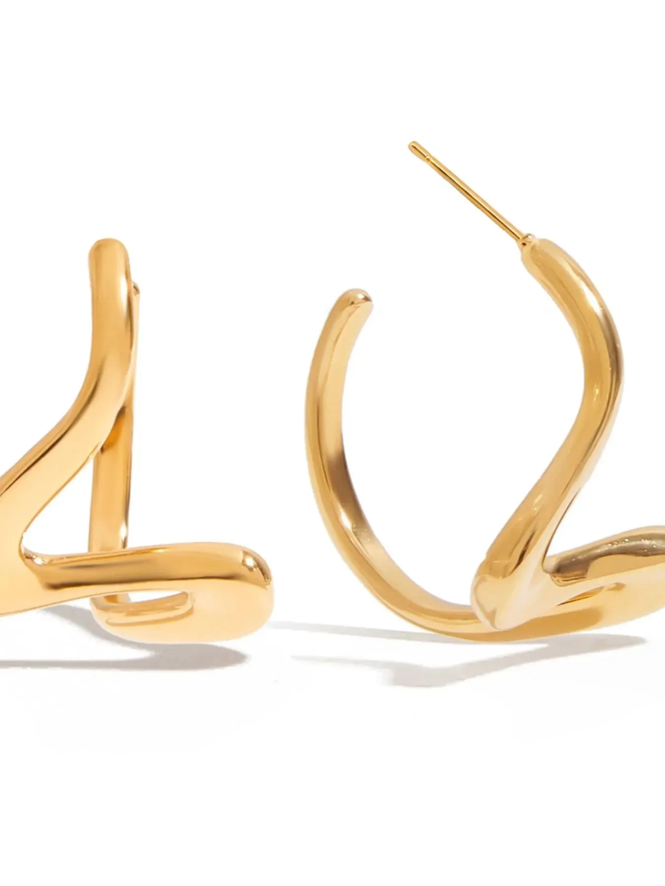 18K Gold-Plated Twisted Snake Design Stud Earrings sold by Charming Charlie product image thumbnail 4