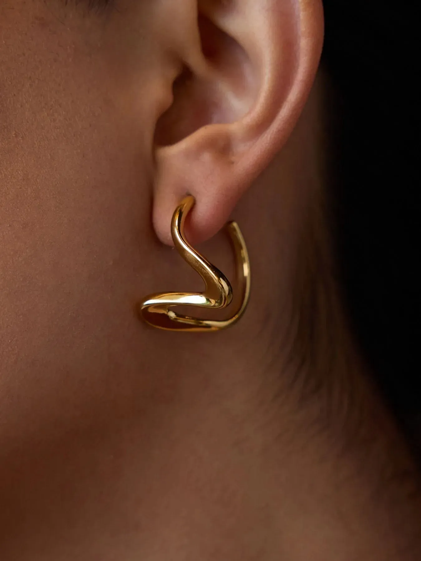 18K Gold-Plated Twisted Snake Design Stud Earrings sold by Charming Charlie