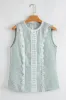 Striped Lace Trim Sleeveless Blouse sold by Charming Charlie