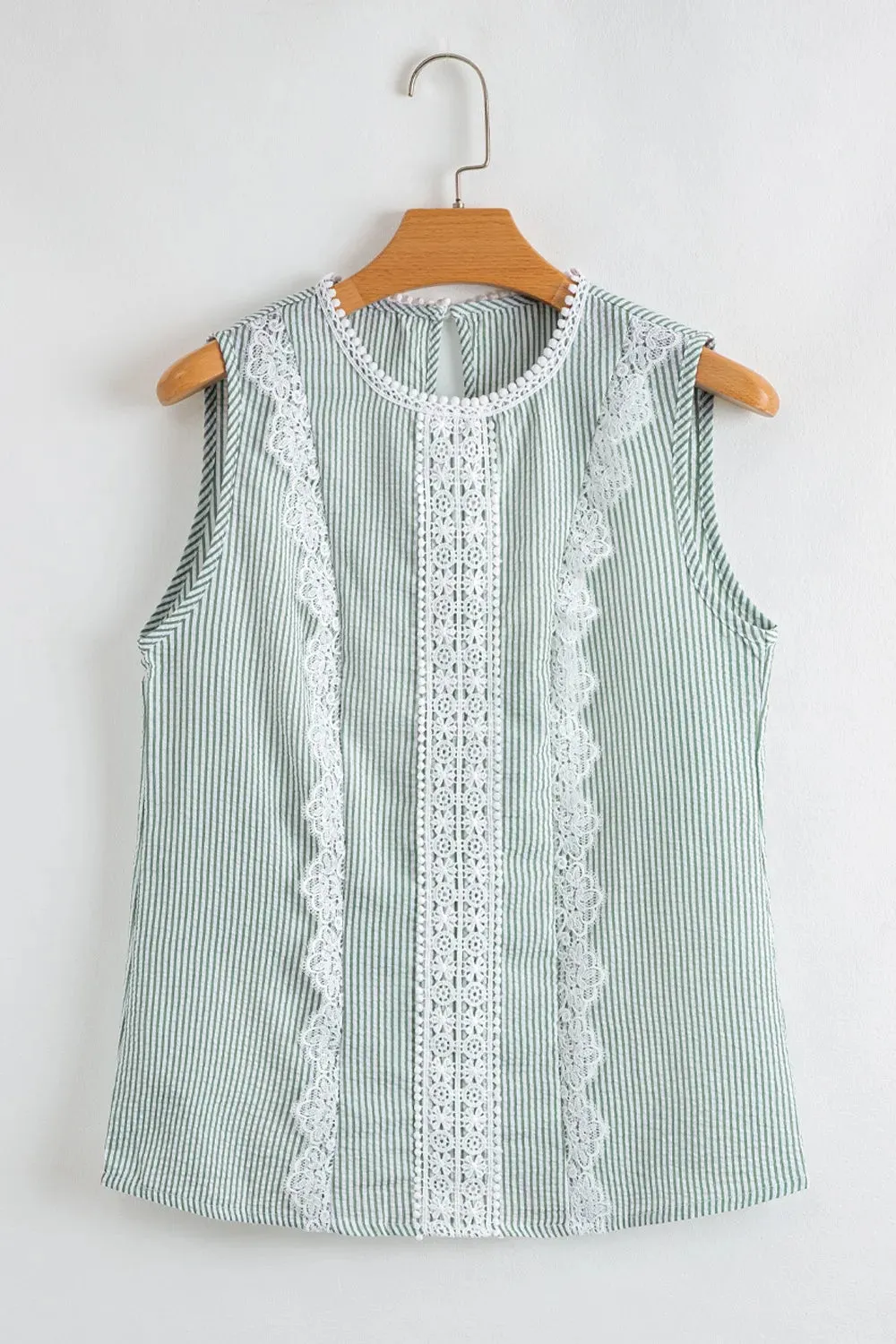 Striped Lace Trim Sleeveless Blouse sold by Charming Charlie product image thumbnail 4