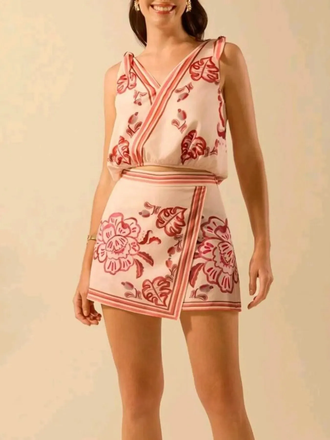 Printed Surplice Sleeveless Top and Skort Set sold by Charming Charlie product image thumbnail 2