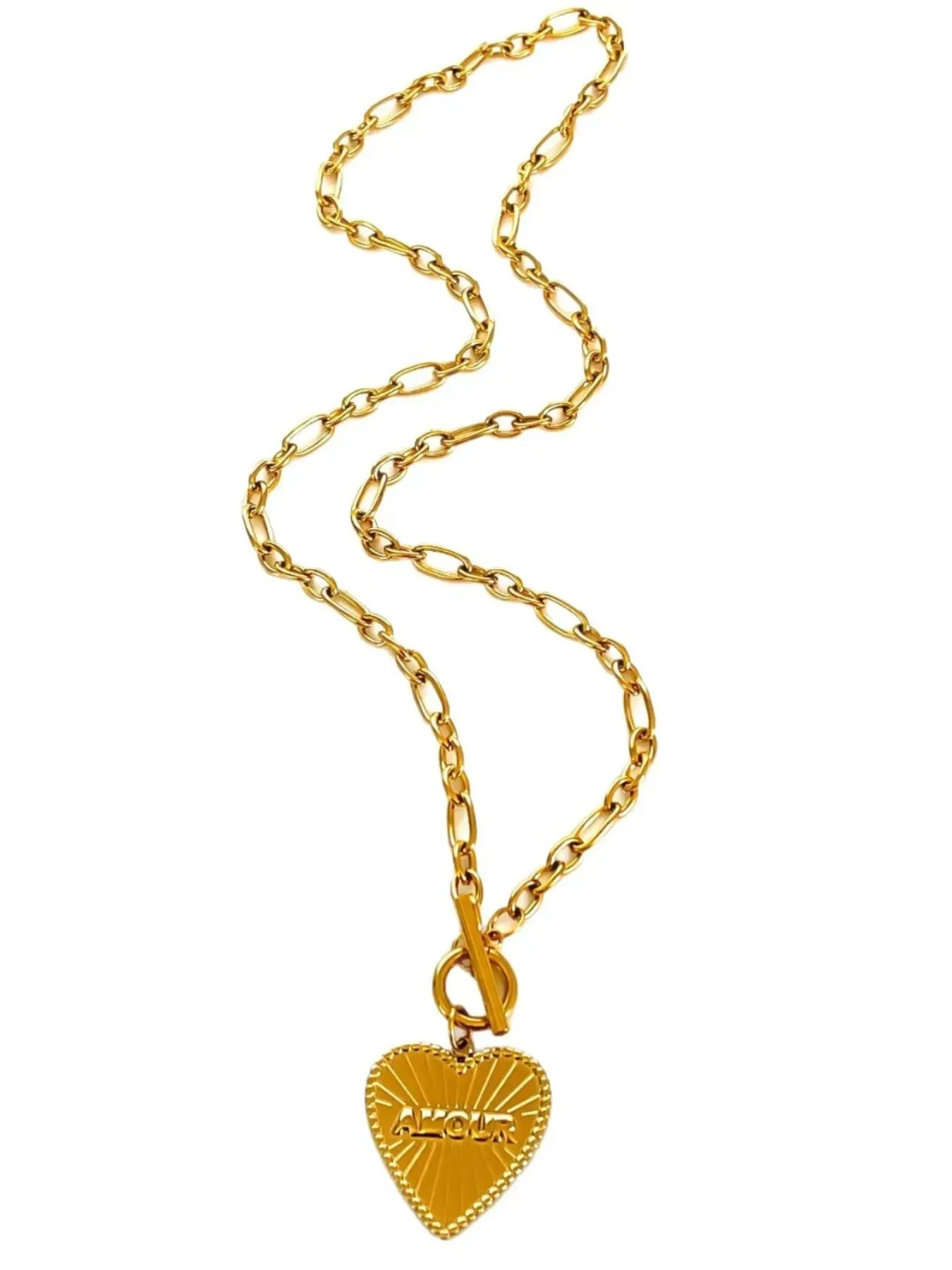 18K Gold-Plated Stainless Steel Heart Locket Necklace sold by Charming Charlie product image thumbnail 3