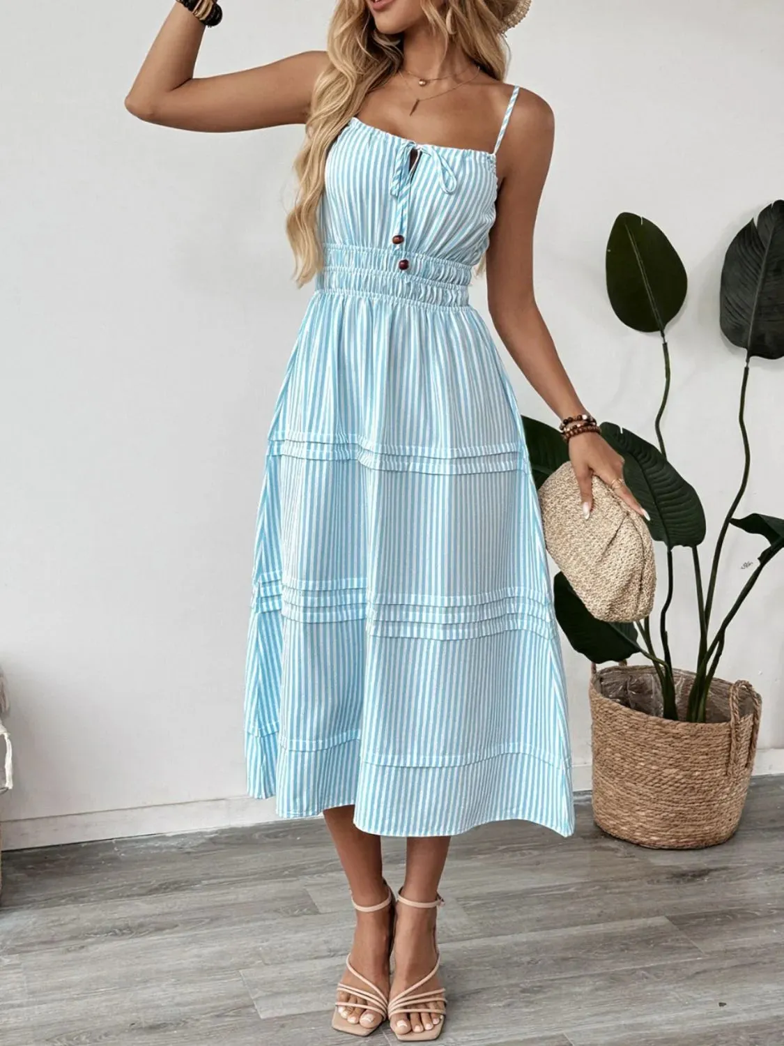 Striped Spaghetti Strap Midi Dress sold by Charming Charlie product image thumbnail 5