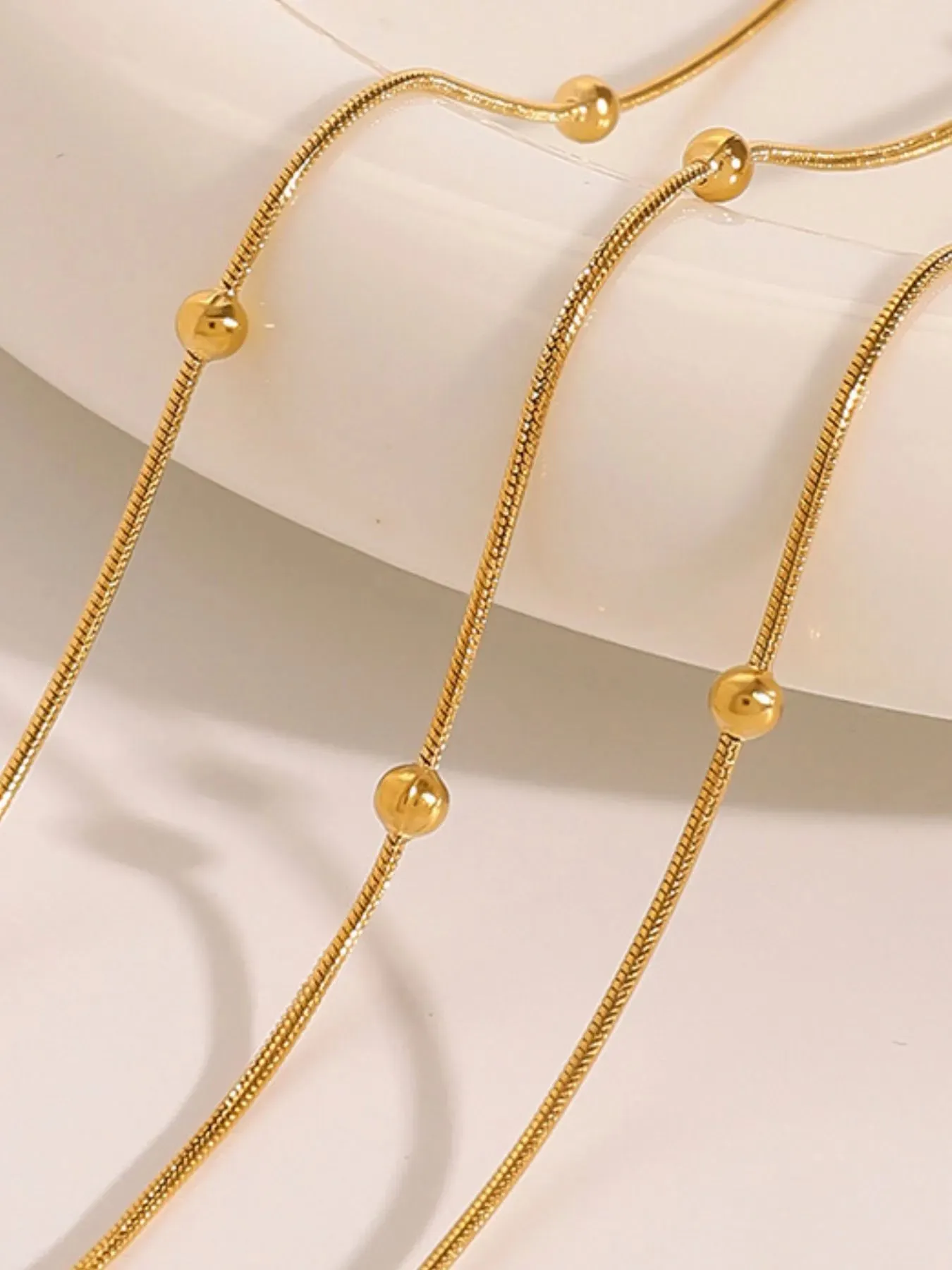 18K Gold-Plated Layered Beaded Chain Necklac sold by Charming Charlie product image thumbnail 5