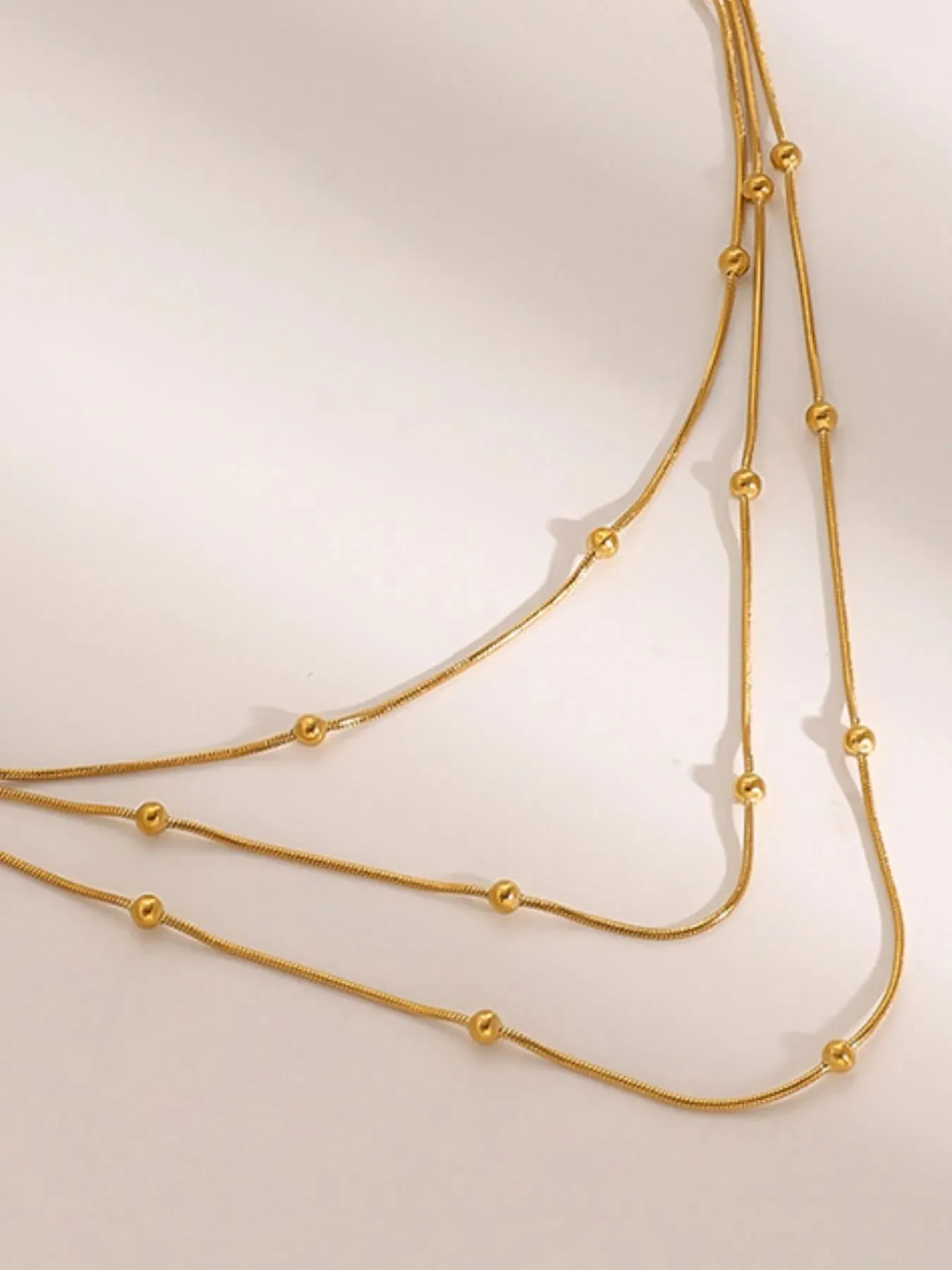 18K Gold-Plated Layered Beaded Chain Necklac sold by Charming Charlie product image thumbnail 4