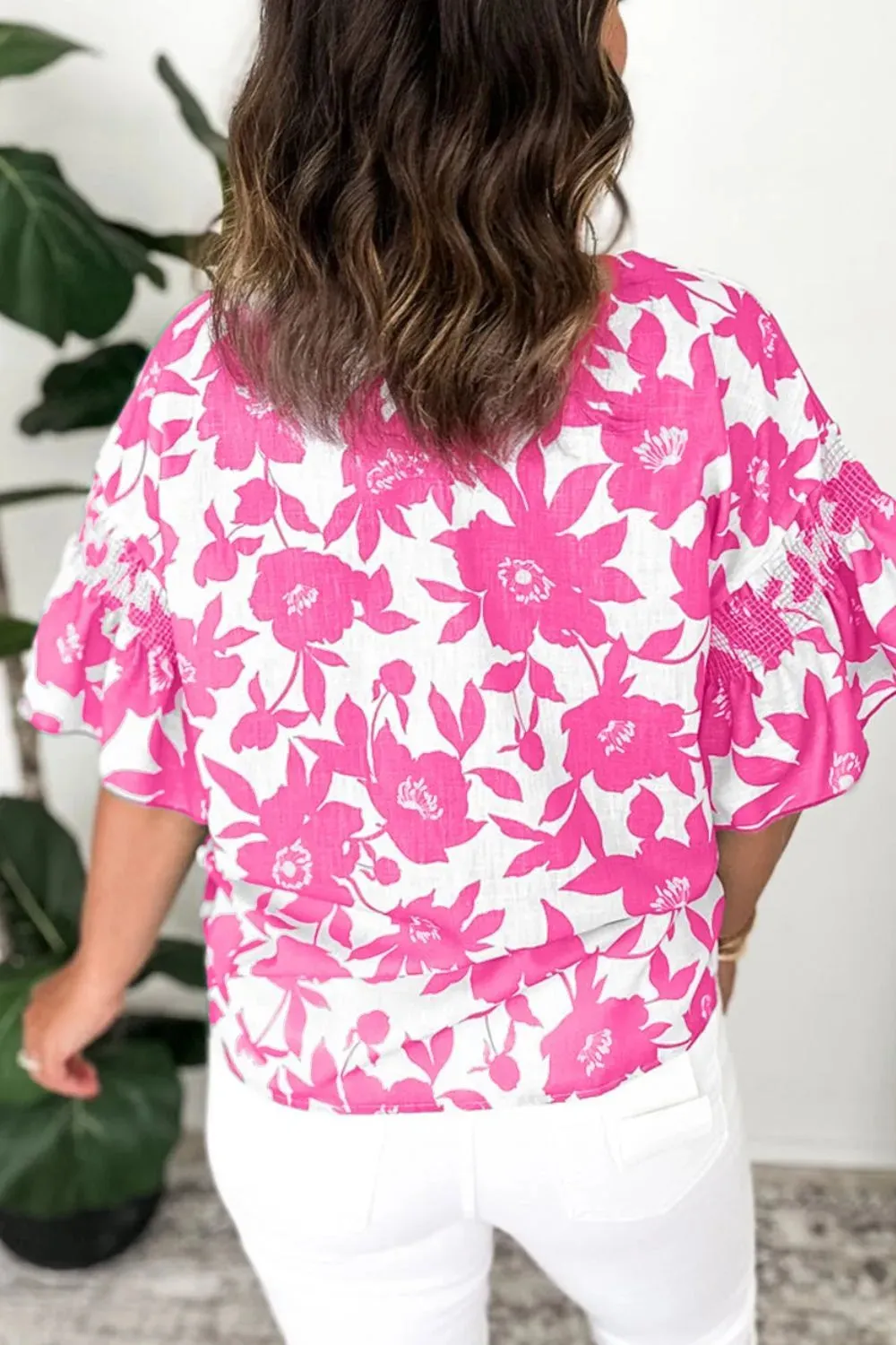 Floral Print Short Sleeve Casual Blouse sold by Charming Charlie product image thumbnail 2