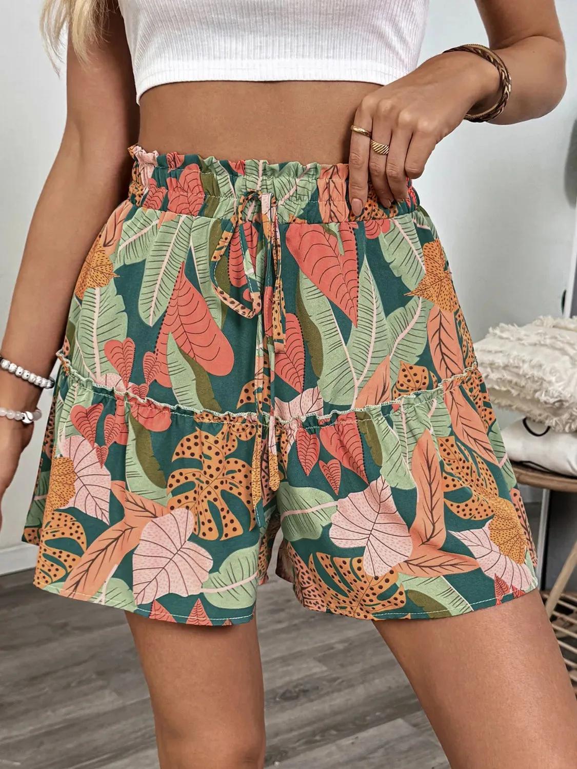 Tropical Print High Waist Shorts sold by Charming Charlie product image thumbnail 3