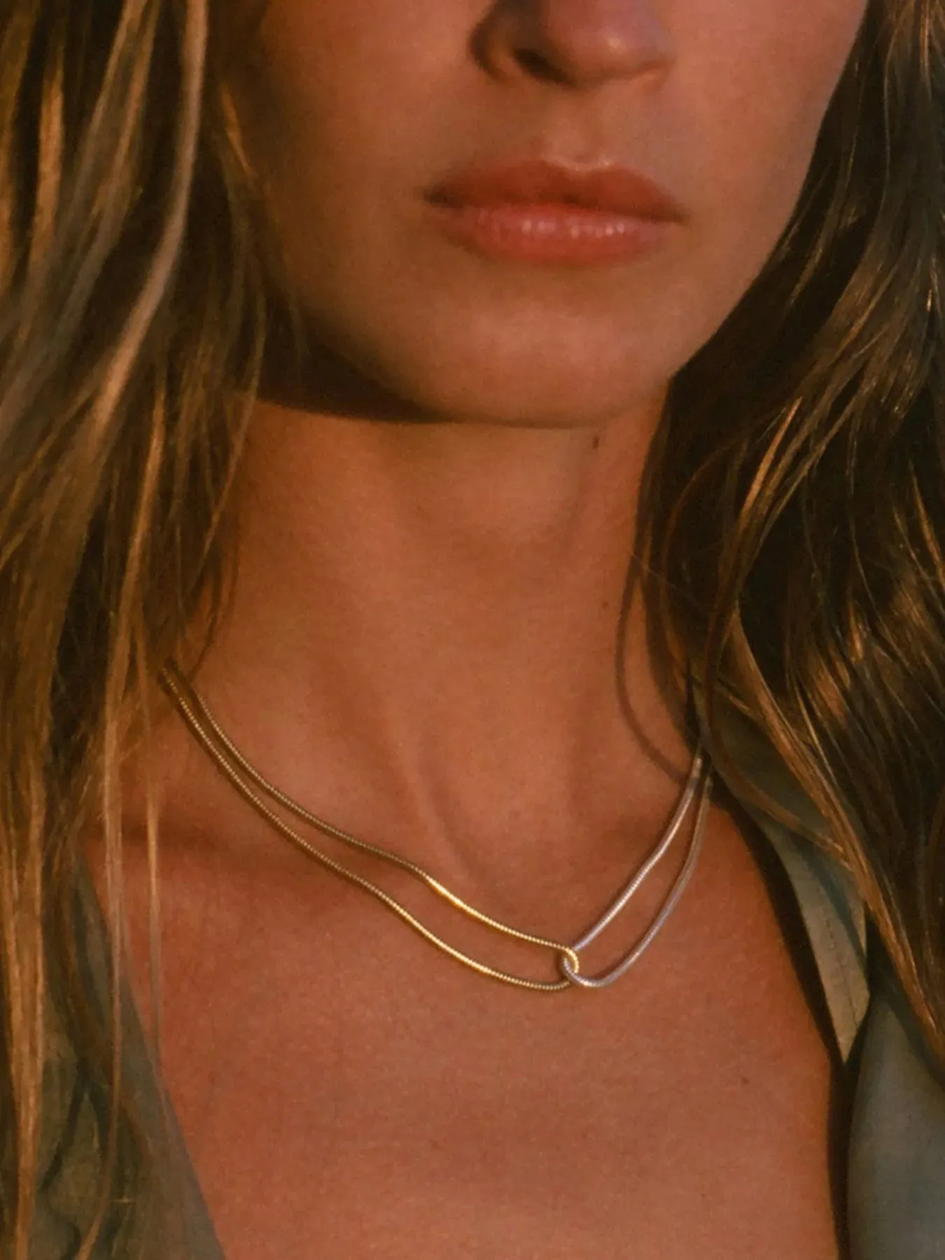 18K Gold-Plated Stainless Steel Two-Tone Necklace sold by Charming Charlie