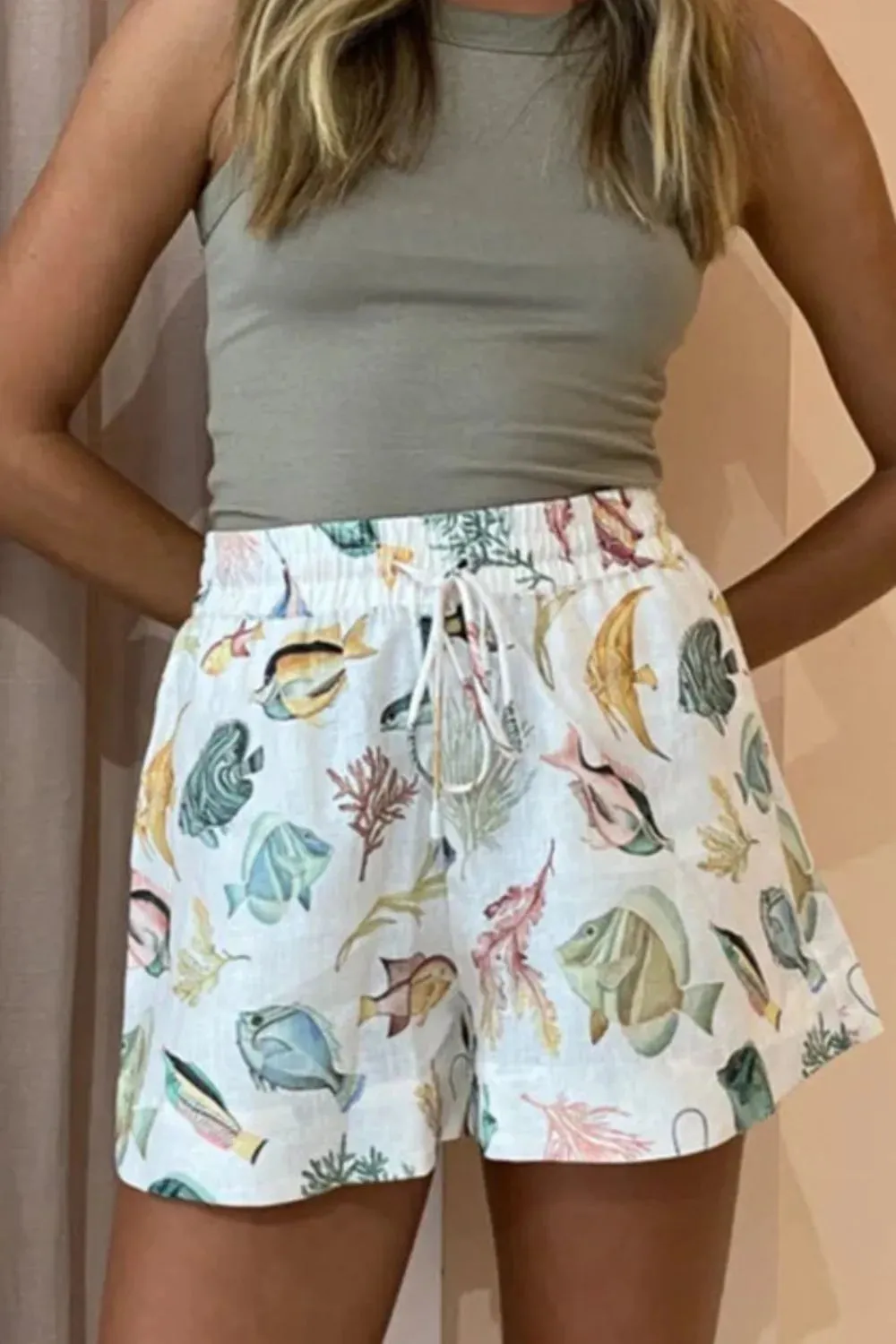 Tropical Print Oversized Button-Up Shirt and Shorts Set sold by Charming Charlie product image thumbnail 4