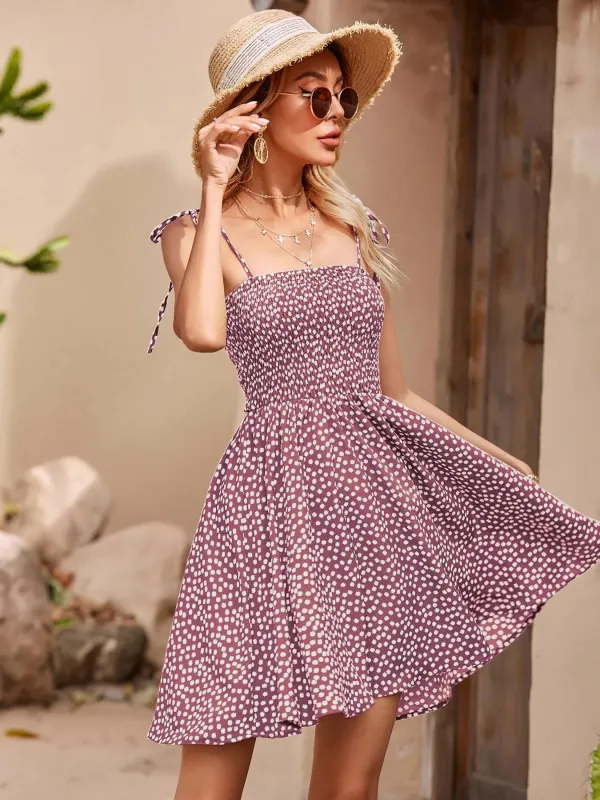 Floral Print Smocked Cami Summer Dress sold by Charming Charlie