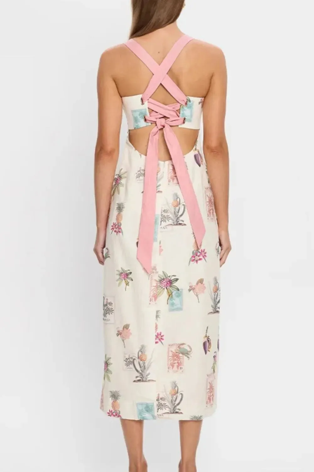 Printed Square Neck Summer Midi Dress sold by Charming Charlie product image thumbnail 3