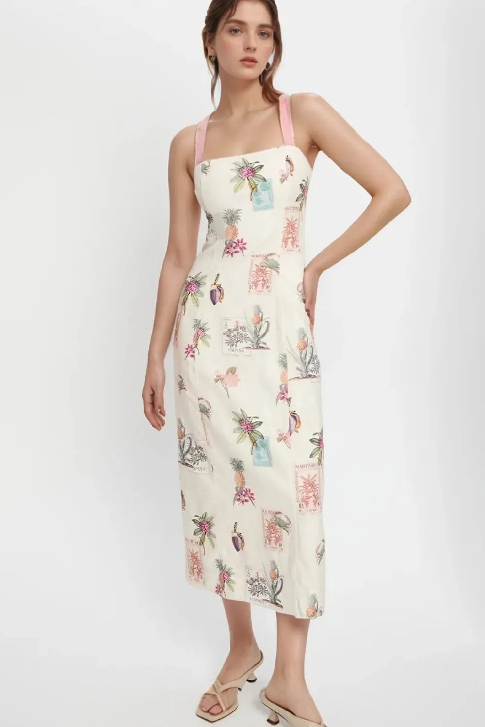 Printed Square Neck Summer Midi Dress sold by Charming Charlie