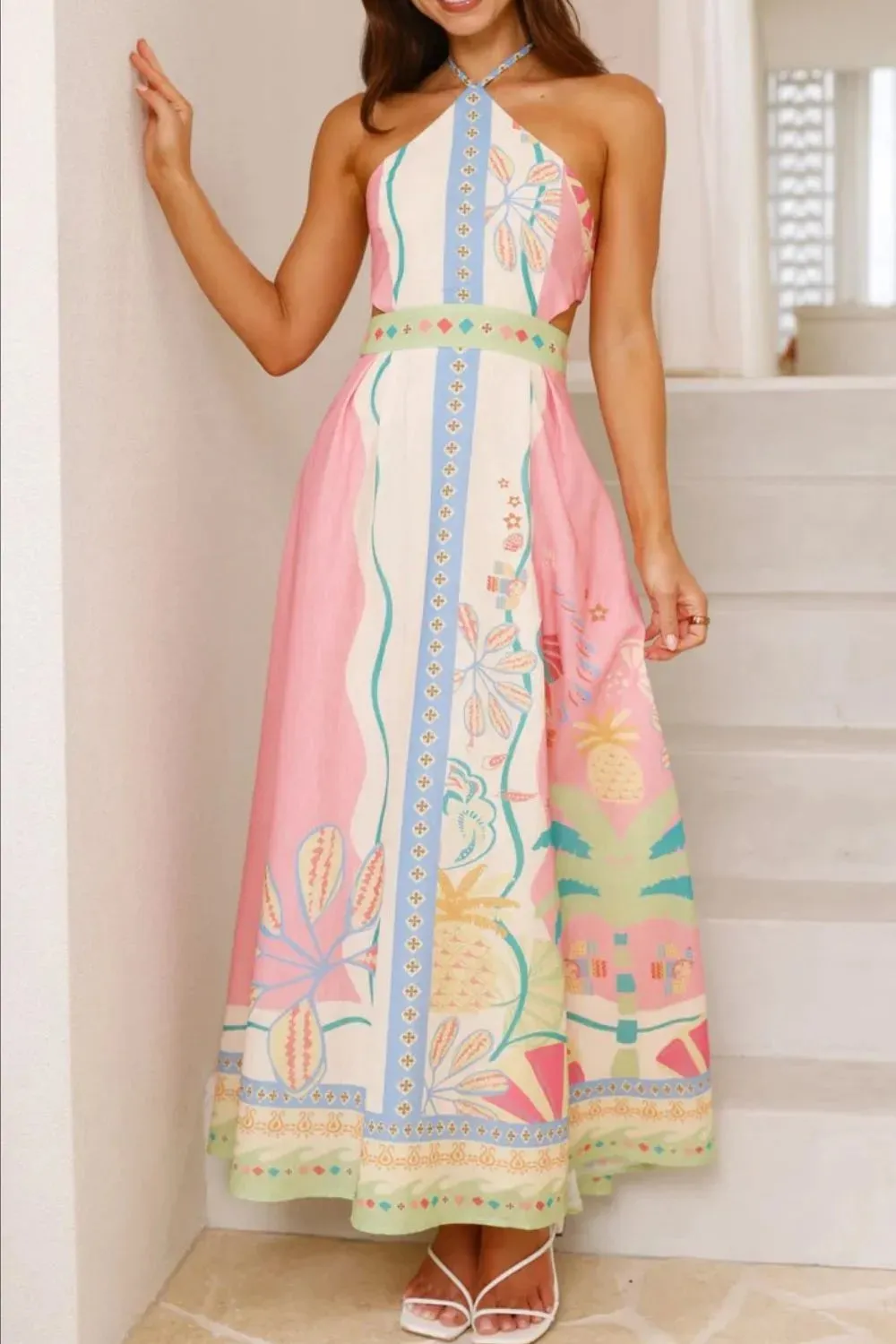 Printed Halter Neck Maxi Dress sold by Charming Charlie product image thumbnail 2