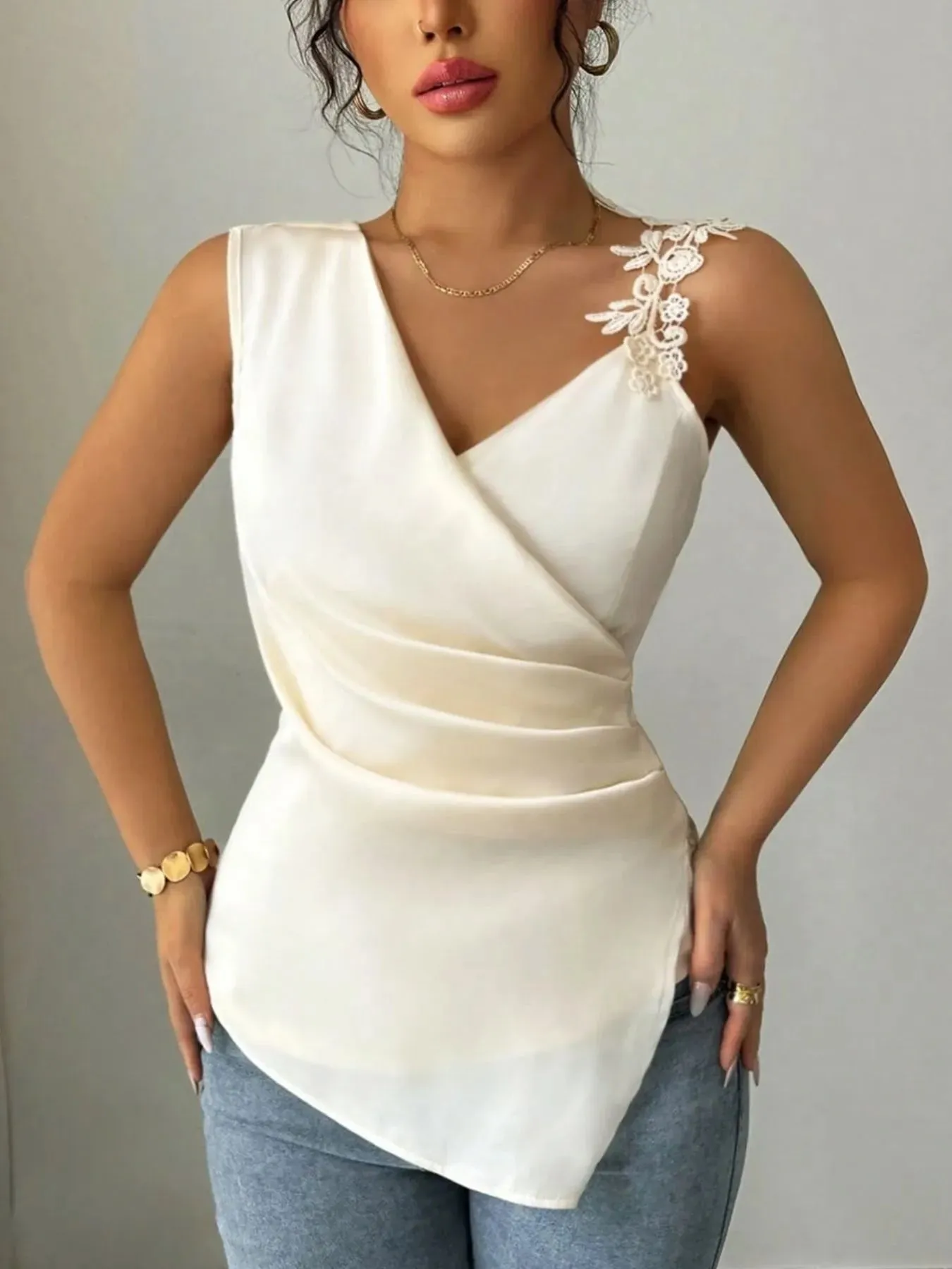 Lace Surplice Tank Top sold by Charming Charlie product image thumbnail 2