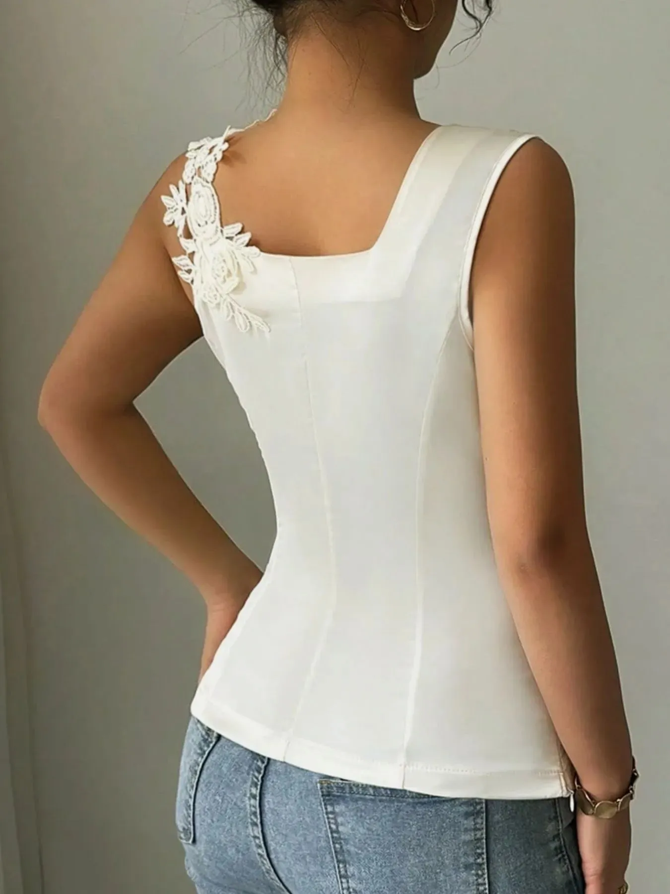 Lace Surplice Tank Top sold by Charming Charlie product image thumbnail 4