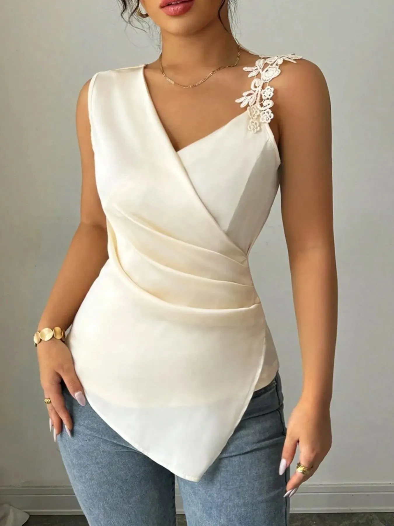 Lace Surplice Tank Top sold by Charming Charlie product image thumbnail 3